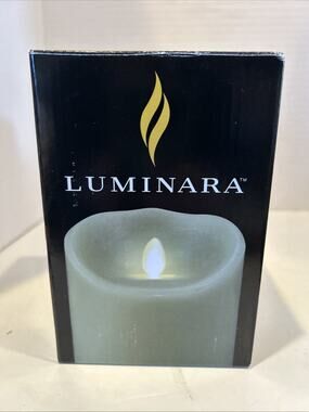 Luminara Flameless Pillar Candle (3.5"x5") Moving Flame light green citrus scent